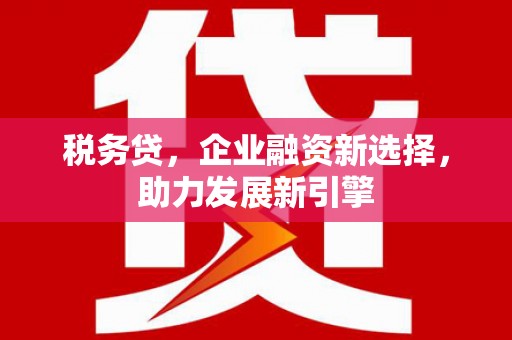 石门税务贷，企业融资新选择，助力发展新引擎