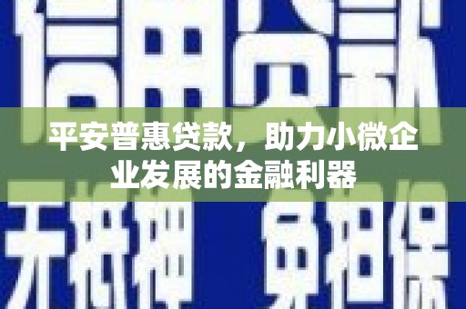 石门平安普惠贷款，助力小微企业发展的金融利器